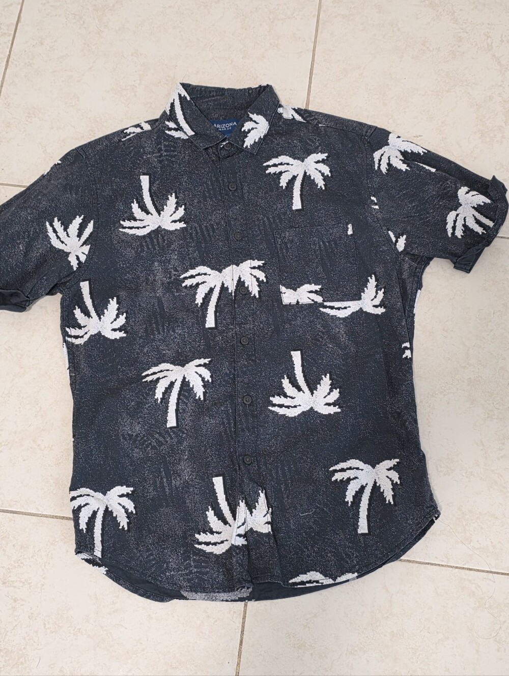 Arizona Men's Casual Button Dowm Short Sleeves Shirt Size SMALL
